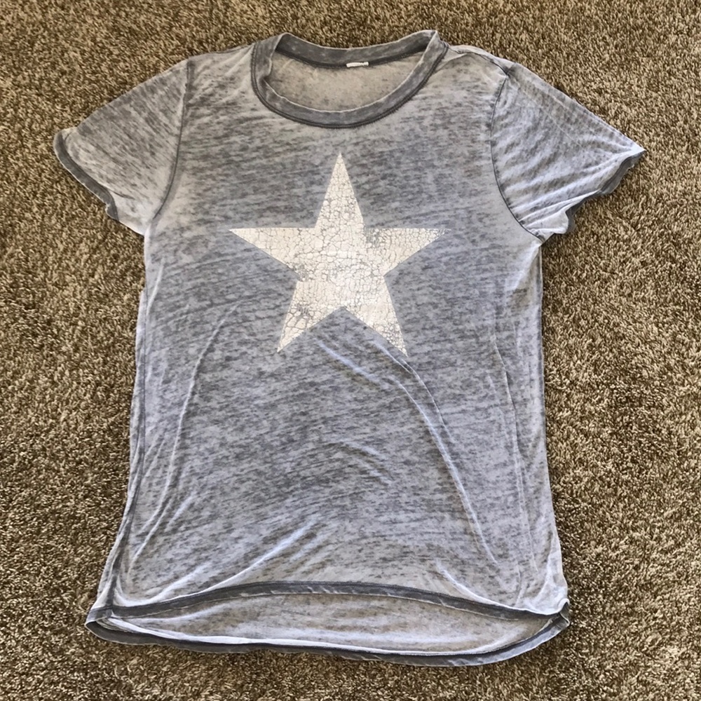 Vintage look Star Print T-Shirt, Star Tee
